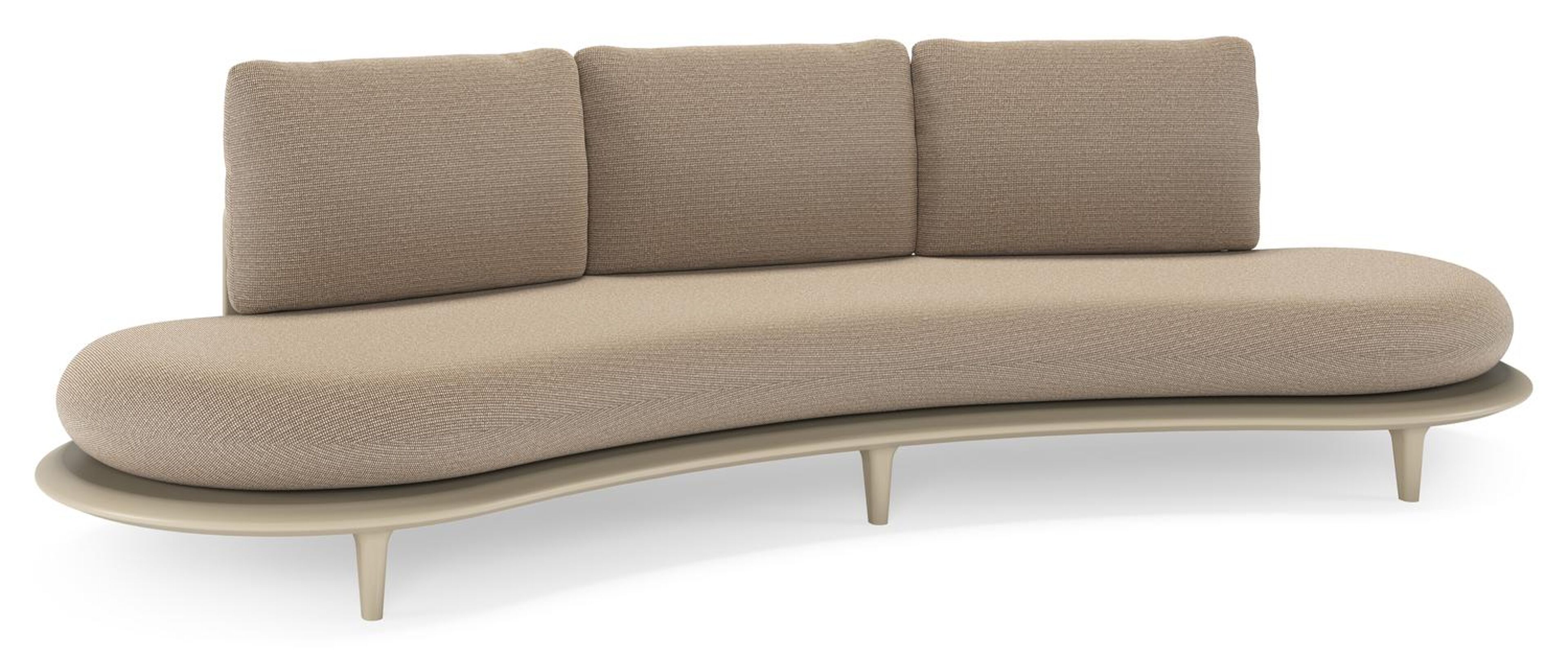 Bomero loungebank in beige aluminium met firenze earth all weather solica kussen