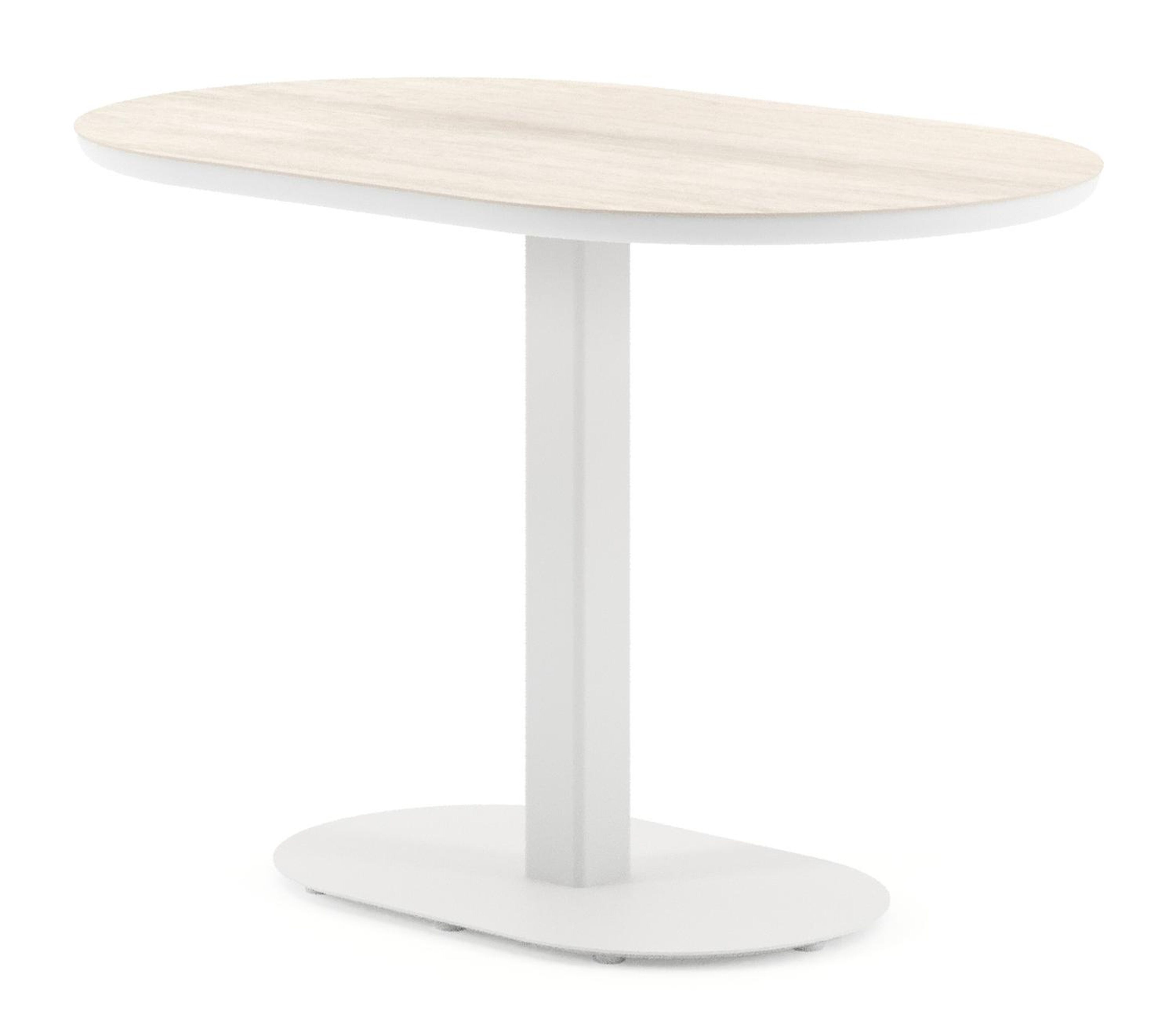 Teramo kantelbare tuintafel bombo in wit aluminium en volkeramiek Travertino Bianco - L 110 x B 70 x H 74 cm