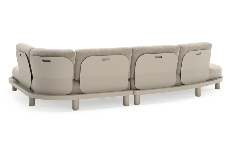 Donato loungehoek in beige aluminium met all weather cosytica Catania Sand kussen