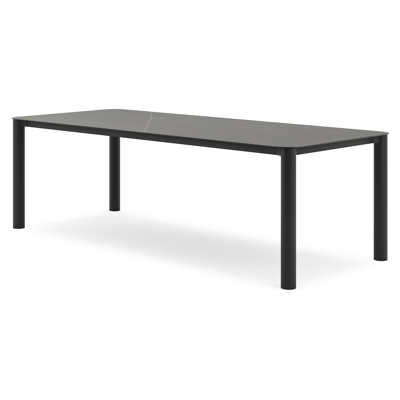 Orso tuintafel rechthoekig afgerond in zwart aluminium en volkeramiek calatorao - L 240 x B 100 x H 73.5 cm