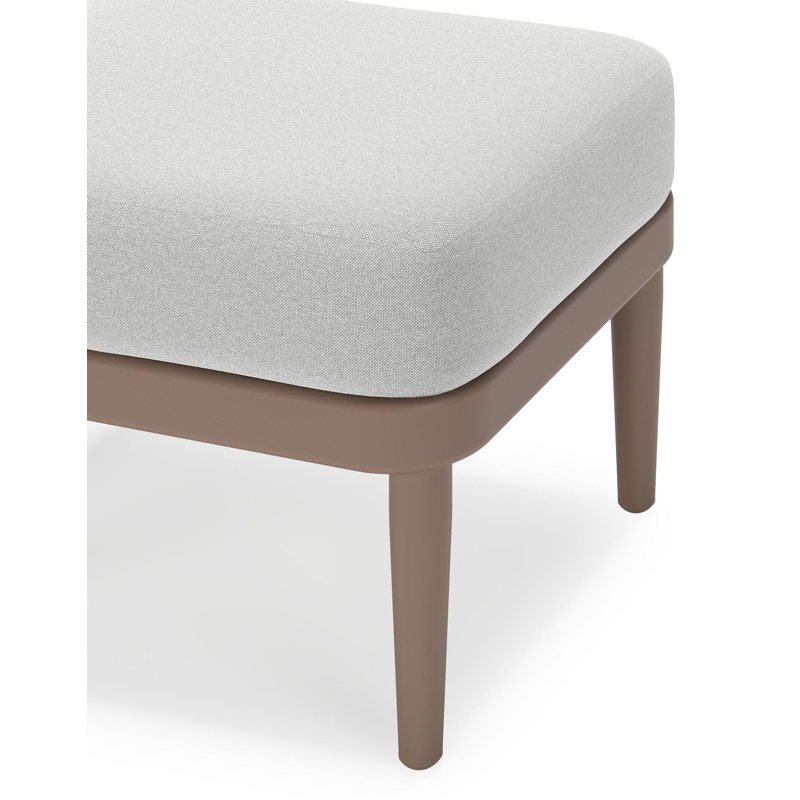 Pouf Orso en aluminium taupe et coussins en all weather sunbrella® luxe Natte Grey Chine