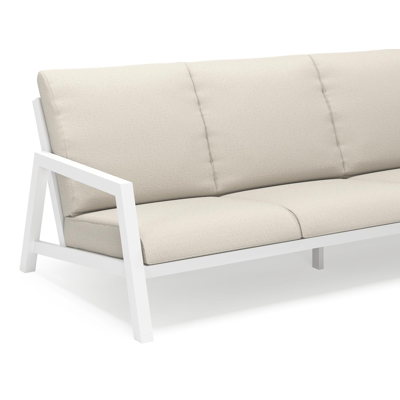 Zen'so loungebank 3-zit in wit aluminium met lopi marble all weather sunbrella® luxe kussen