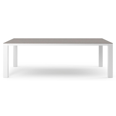 Nano XL tuintafel rechthoekig in wit aluminium en volkeramiek Wulong - L 240 x B 148 x H 75 cm