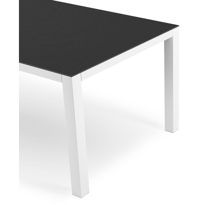 Como tuintafel in wit aluminium en volkeramiek Nero Black - L 200 x B 100 x H 75 cm