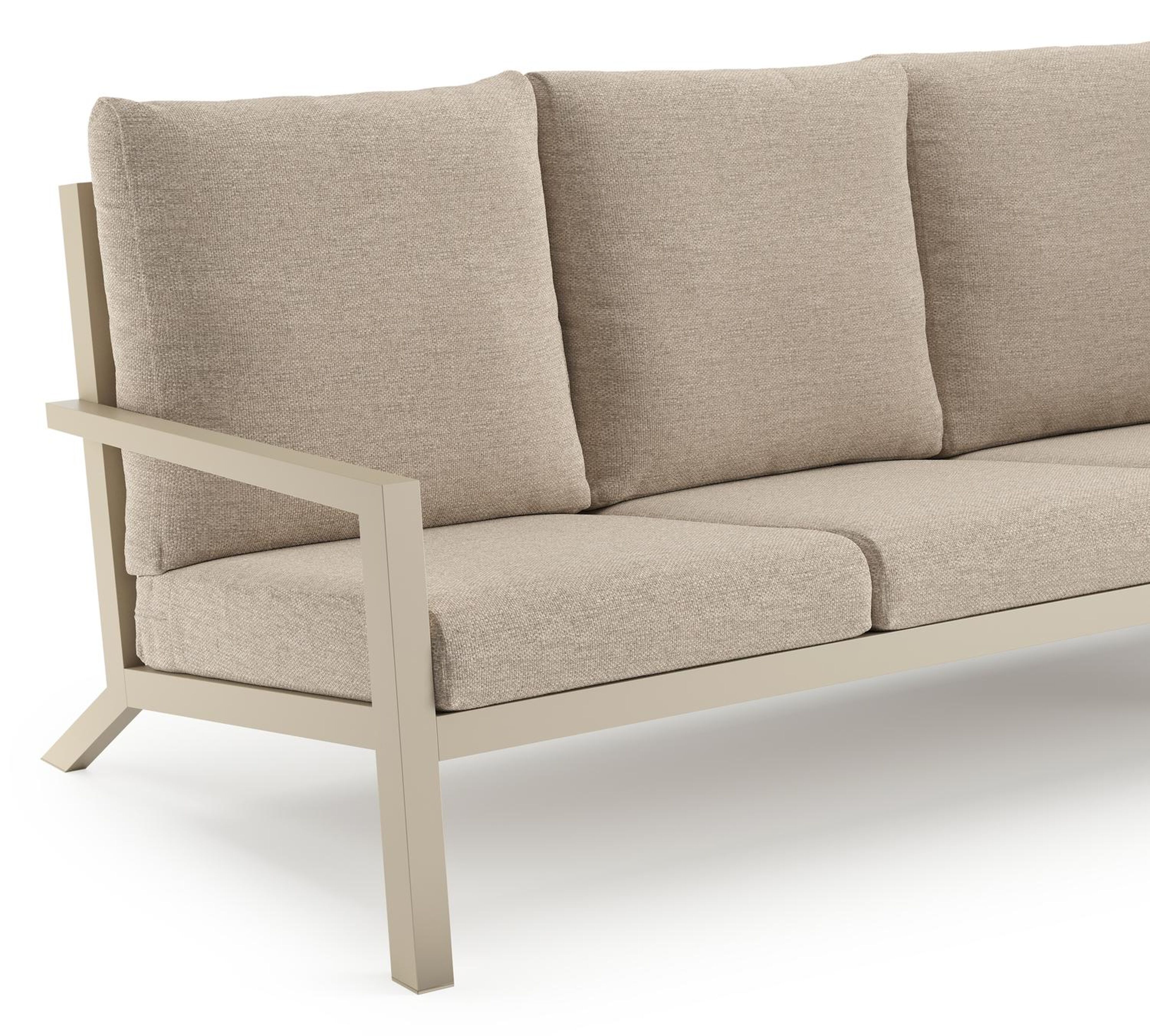 Arnes loungeset in beige aluminium met rustic weather+ softtouch kussen