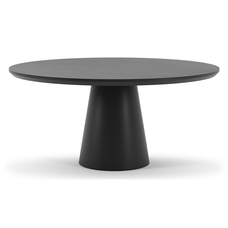 Table de jardin Donato en aluminium noir et céramique pleine basalt black - Dia. 148 x H 76 cm