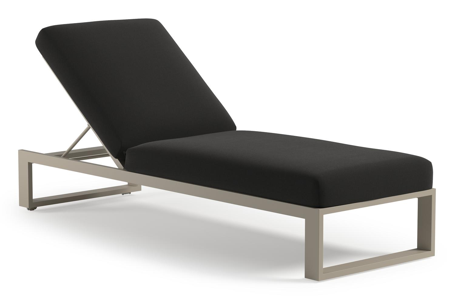 Verato verstelbaar ligbed in beige aluminium met natte sooty all weather sunbrella® luxe