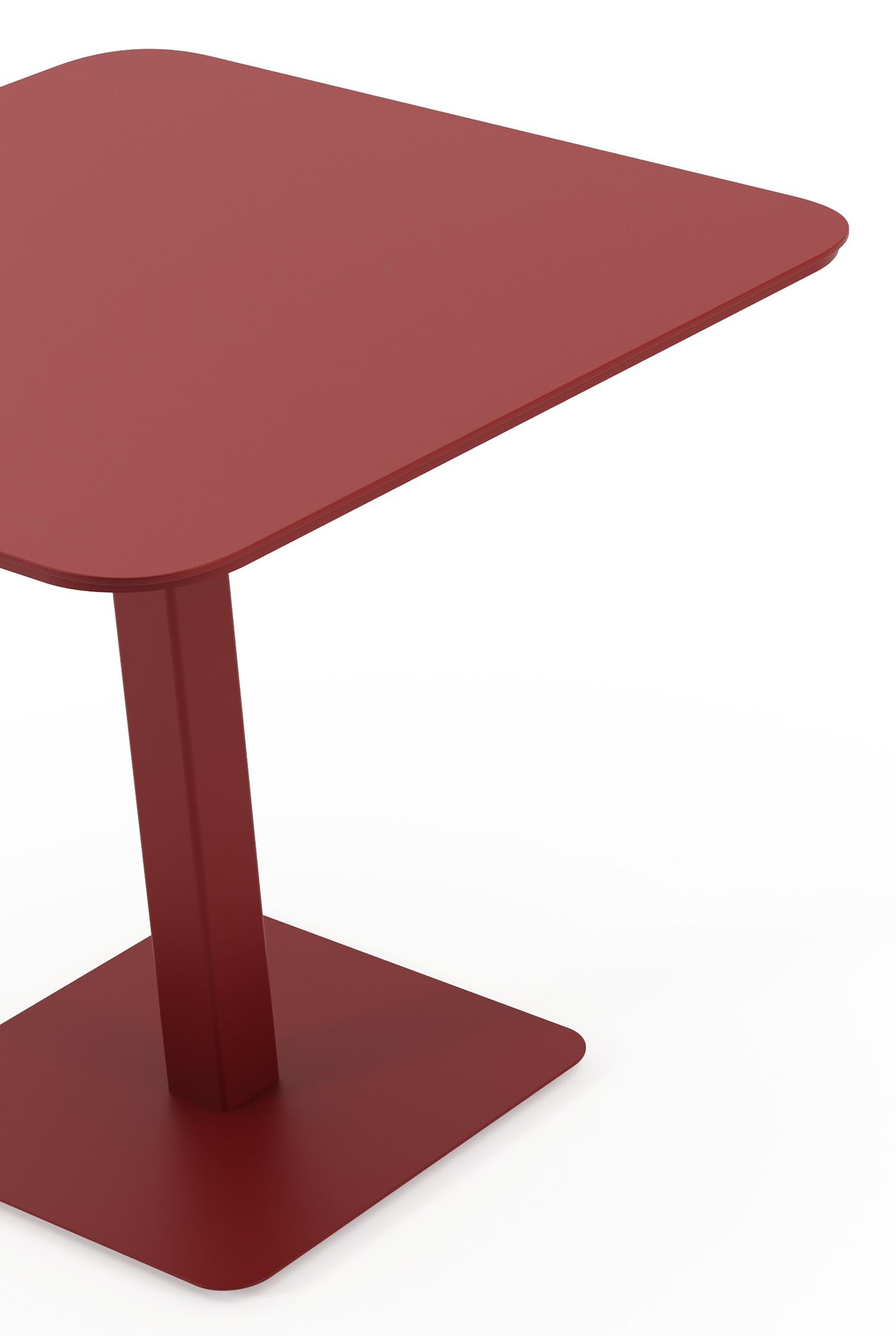 Fano kantelbare tuintafel afgerond vierkant in ruby aluminium - L 80 x B 80 x H 73 cm