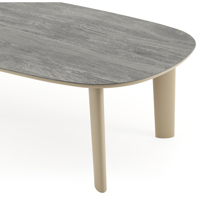 Amico tuintafel bombo in beige aluminium en volkeramiek Aspen Grey - L 270 x B 125 x H 73.5 cm