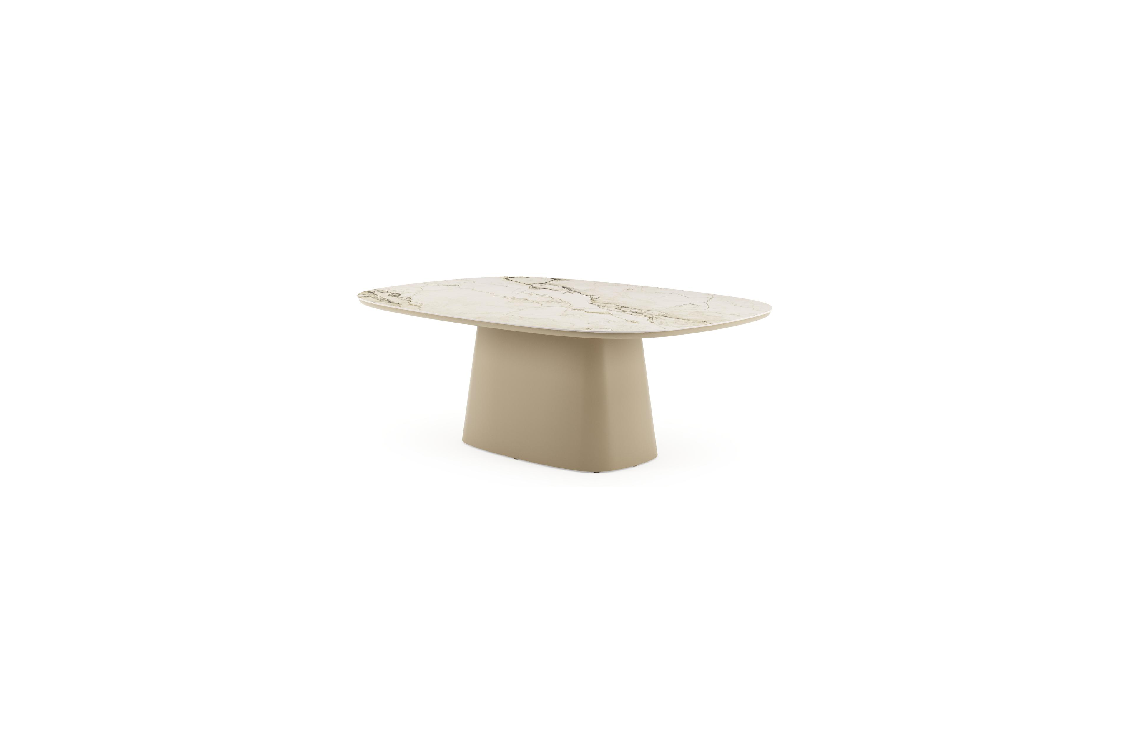 Amico tuintafel bombo xl in beige aluminium en volkeramiek Colorado Dunes - L 210 x B 148 x H 73.5 cm