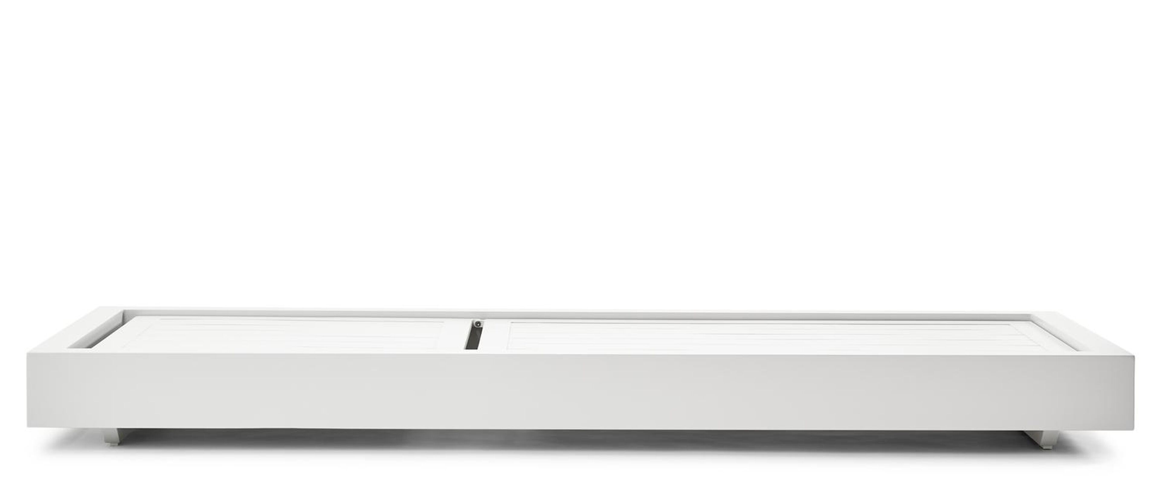 Chaise longue réglable Como en aluminium blanc avec all weather sunbrella® luxe natte grey chine coussin