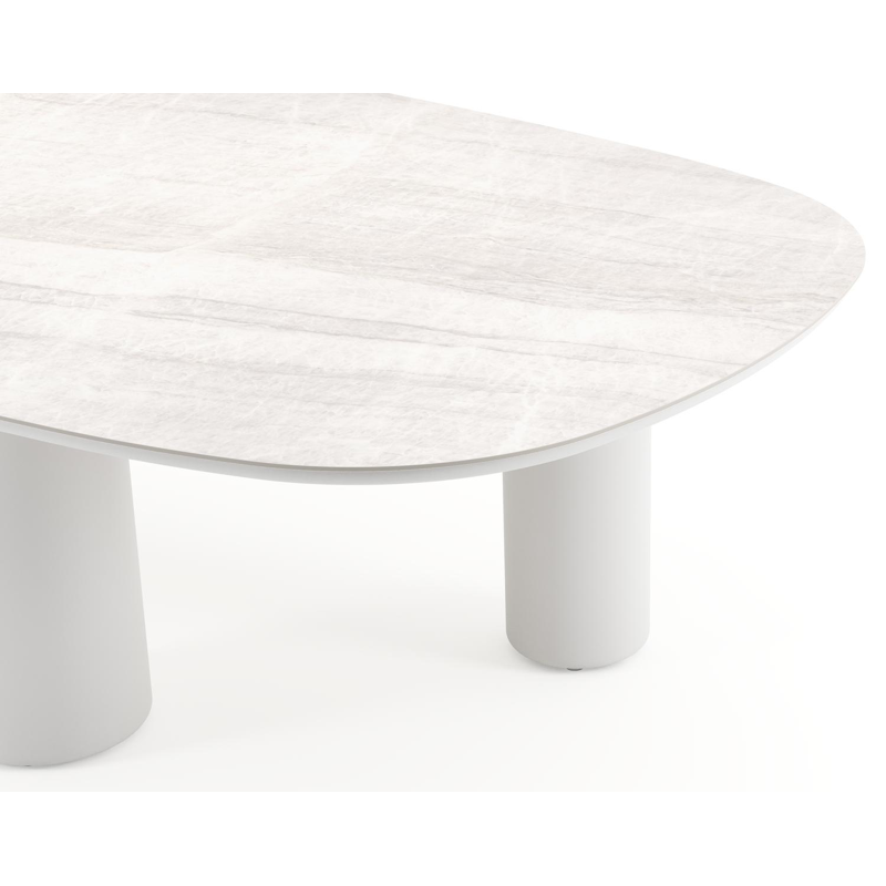 Amico tuintafel bombo xl in wit aluminium en volkeramiek Taj Mahal - L 270 x B 148 x H 73.5 cm