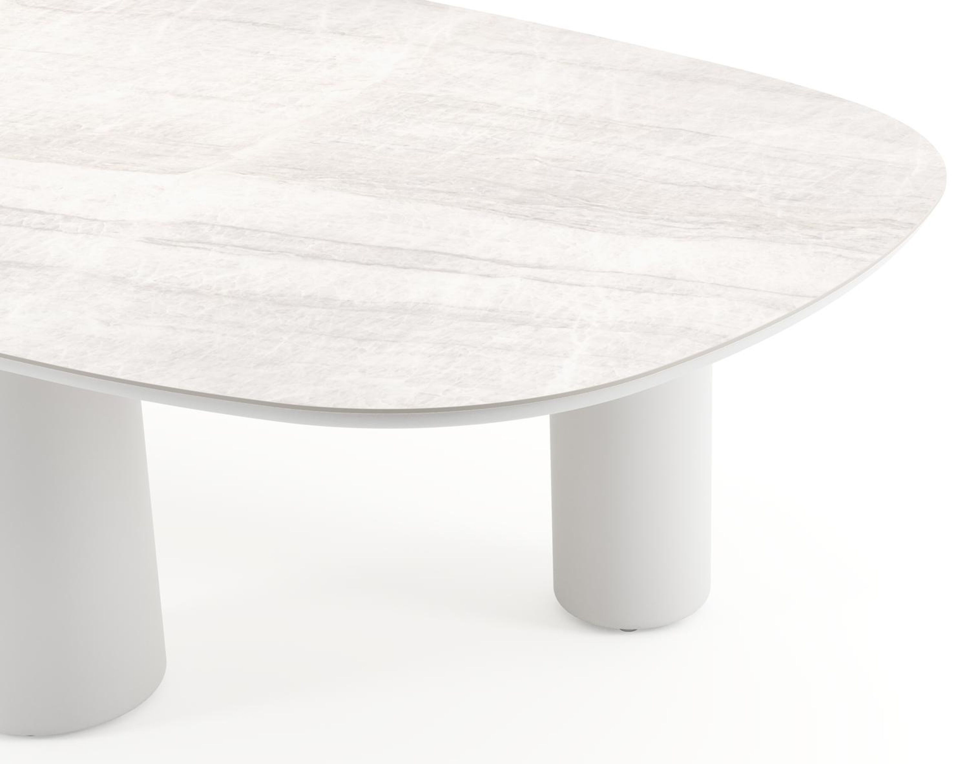 Amico tuintafel bombo xl in wit aluminium en volkeramiek Taj Mahal - L 270 x B 148 x H 74 cm