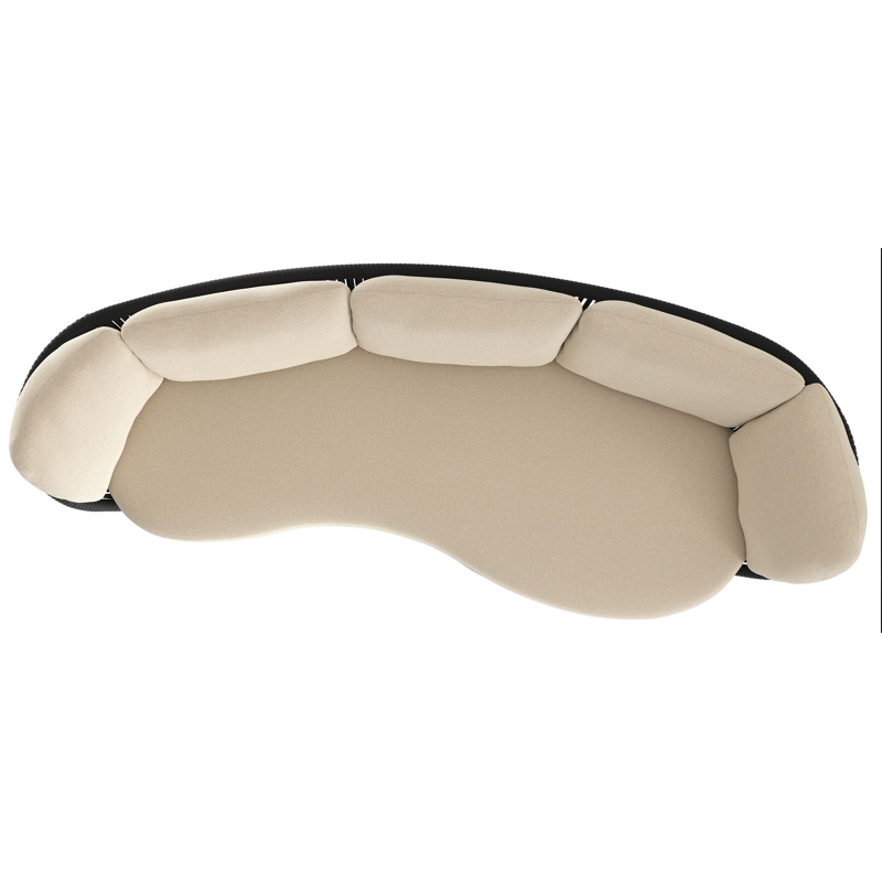 Lupino loungebank in zwart aluminium en zwart verticaal geweven luxe vlakke brede rope met althea chalk all weather cosytica kussen