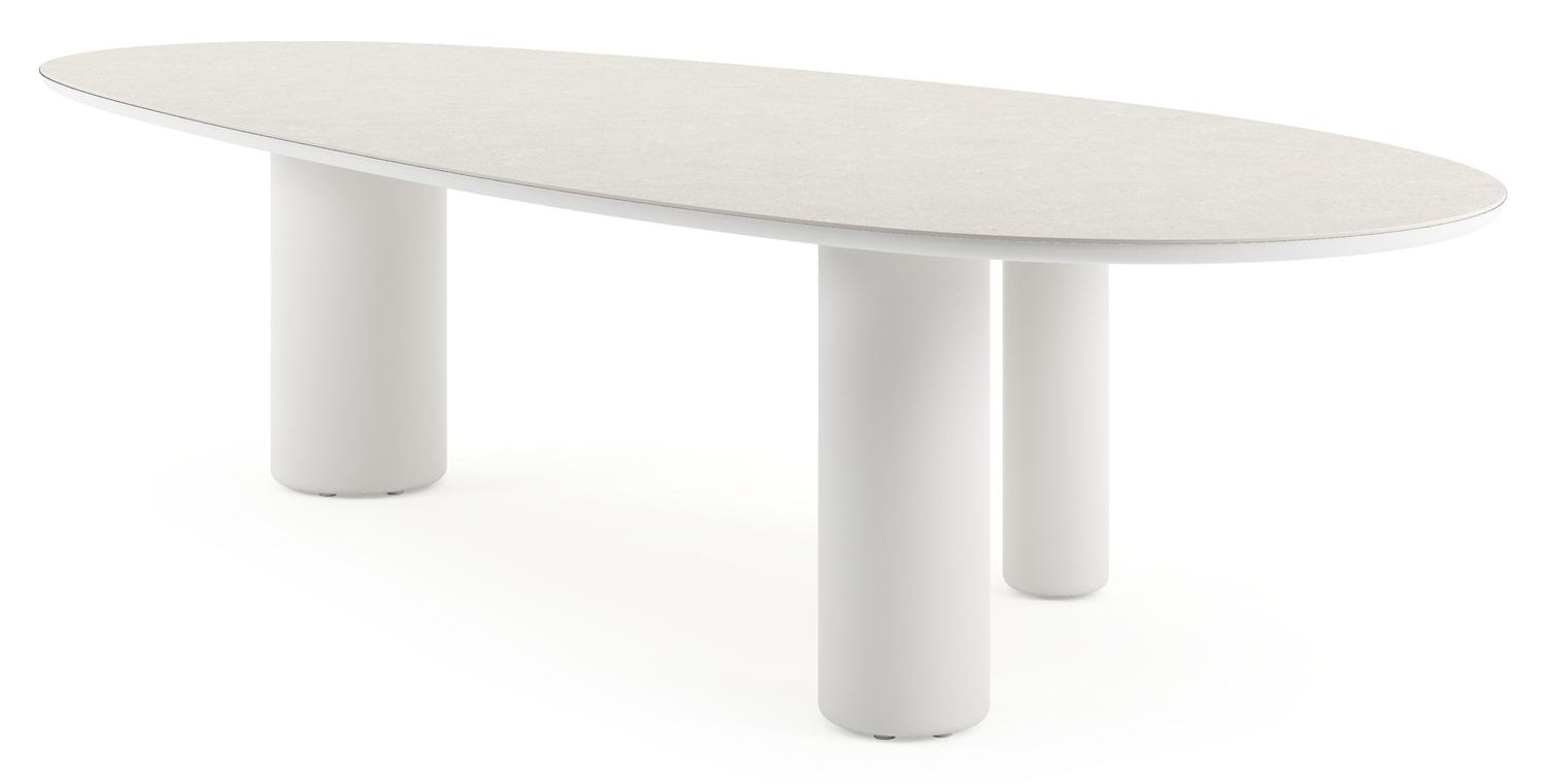 Amico tuintafel mango in wit aluminium en volkeramiek Shilin - L 320 x B 140 x H 74 cm