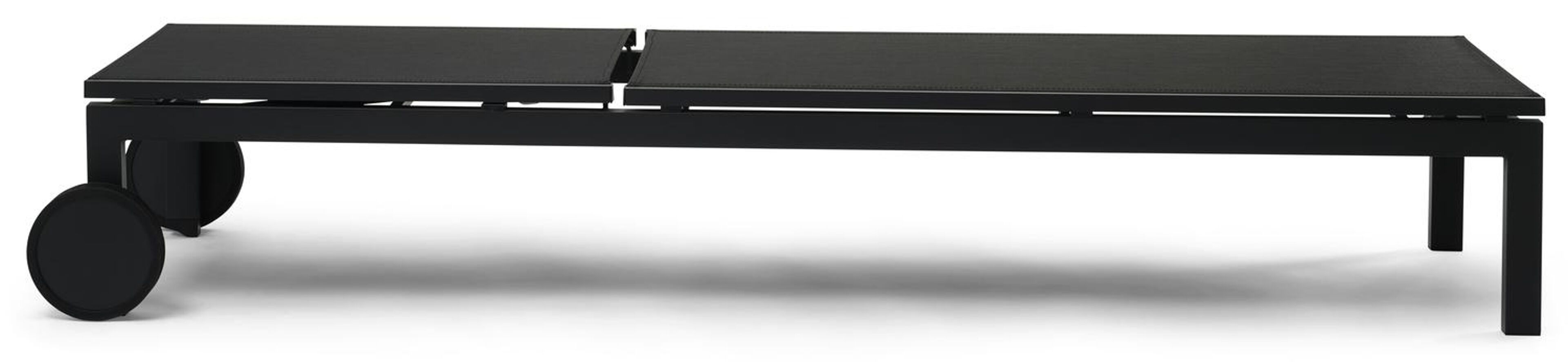 Caravelle verstelbaar ligbed in zwart aluminium met zwart textilene
