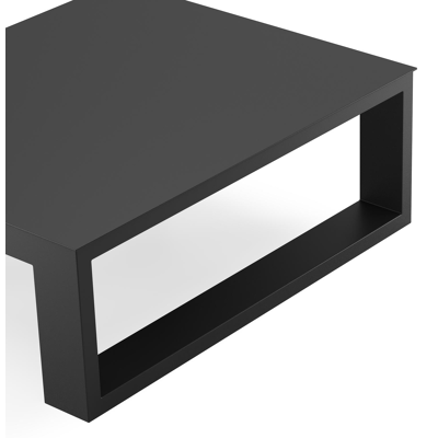 Table intermédiaire Verato en aluminium noir - Lg 73 x larg. 88 x H 32 cm