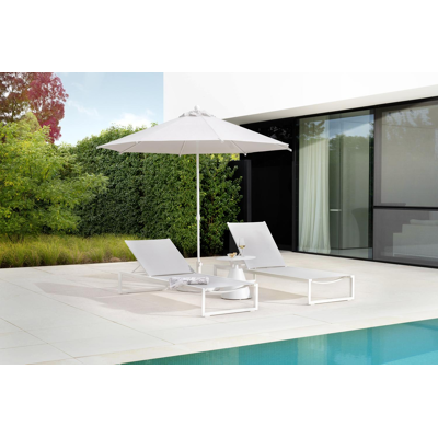 Milano staanparasol in wit aluminium met wit polyester parasoldoek - Dia. 270 cm (zonder voet)