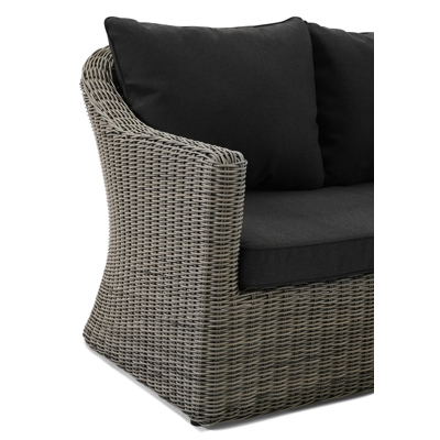 Salon de jardin d'angle Borello en résine tressée gris en gris weather+ softtouch