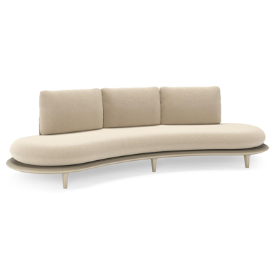 Bomero loungebank in beige aluminium met althea chalk all weather cosytica kussen