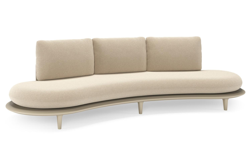 Bomero loungebank in beige aluminium met althea chalk all weather cosytica kussen
