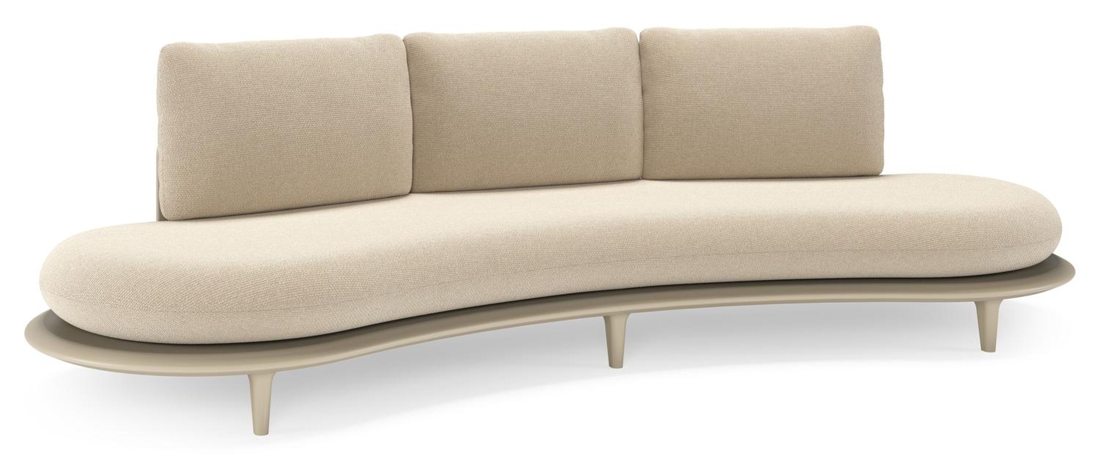 Canape de jardin Bomero en aluminium beige et coussins en all weather cosytica althea chalk