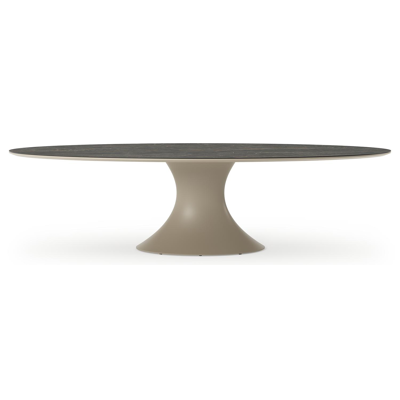 Fano tuintafel ovaal in beige aluminium en volkeramiek Black Obsession - L 290 x B 148 x H 75 cm