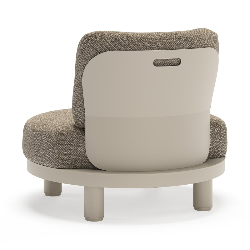 Donato loungestoel in beige aluminium met all weather cosytica Madagascar Burch kussen