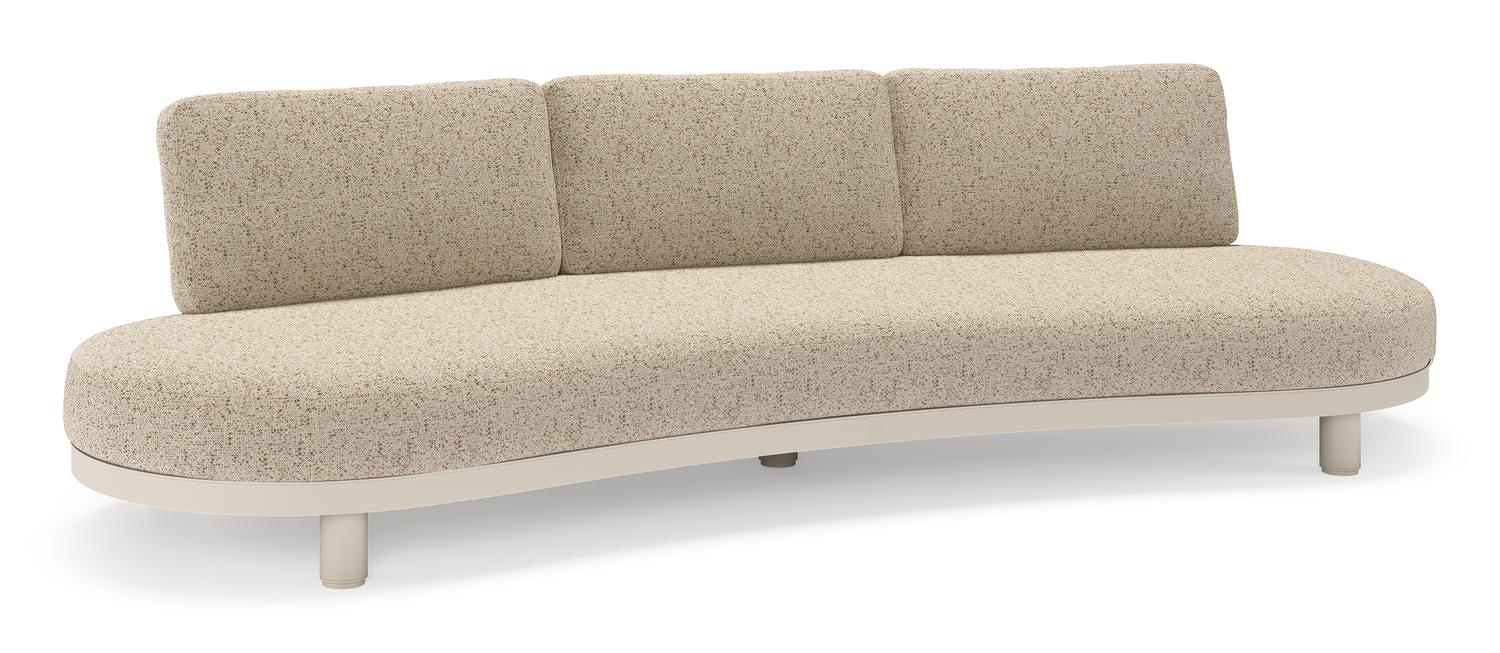 Donato loungebank in beige aluminium met all weather cosytica Bora Jungle kussen