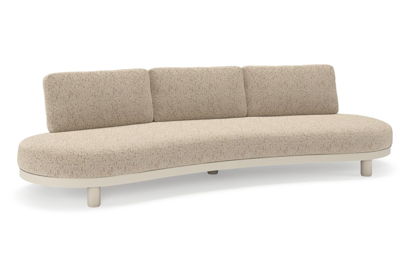 Canapé de jardin Donato en aluminium beige et coussins en all weather cosytica Bora Jungle