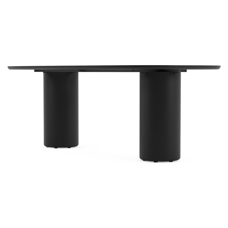 Amico tuintafel bombo in zwart aluminium en volkeramiek Rapolano - L 210 x B 110 x H 73.5 cm