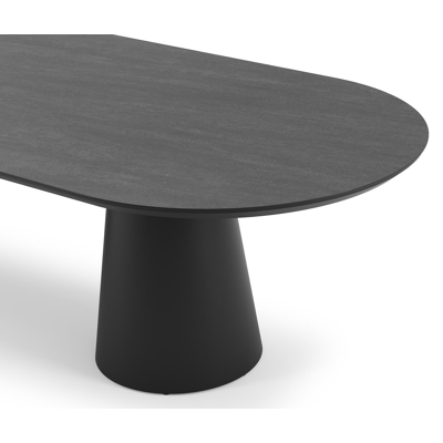 Donato tuintafel in zwart aluminium en volkeramiek basalt black - L 300 x B 110 x H 74 cm