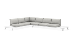 3-zit hoek links/rechts + 3-zit + zijtafels