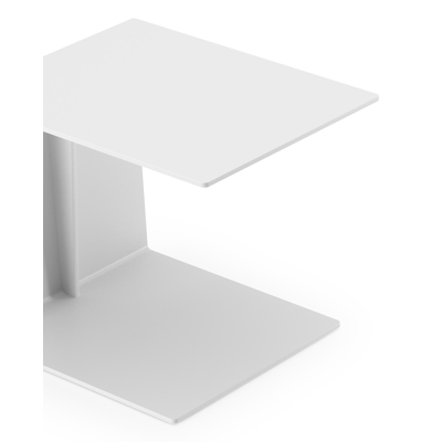 Table d'appoint Tufo en aluminium blanc - Lg 35 x larg. 47 x H 38,5 cm