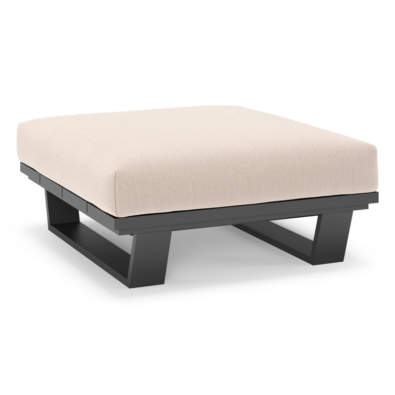 Pagino poef in zwart aluminium met wander pilat all weather sunbrella® luxe kussen