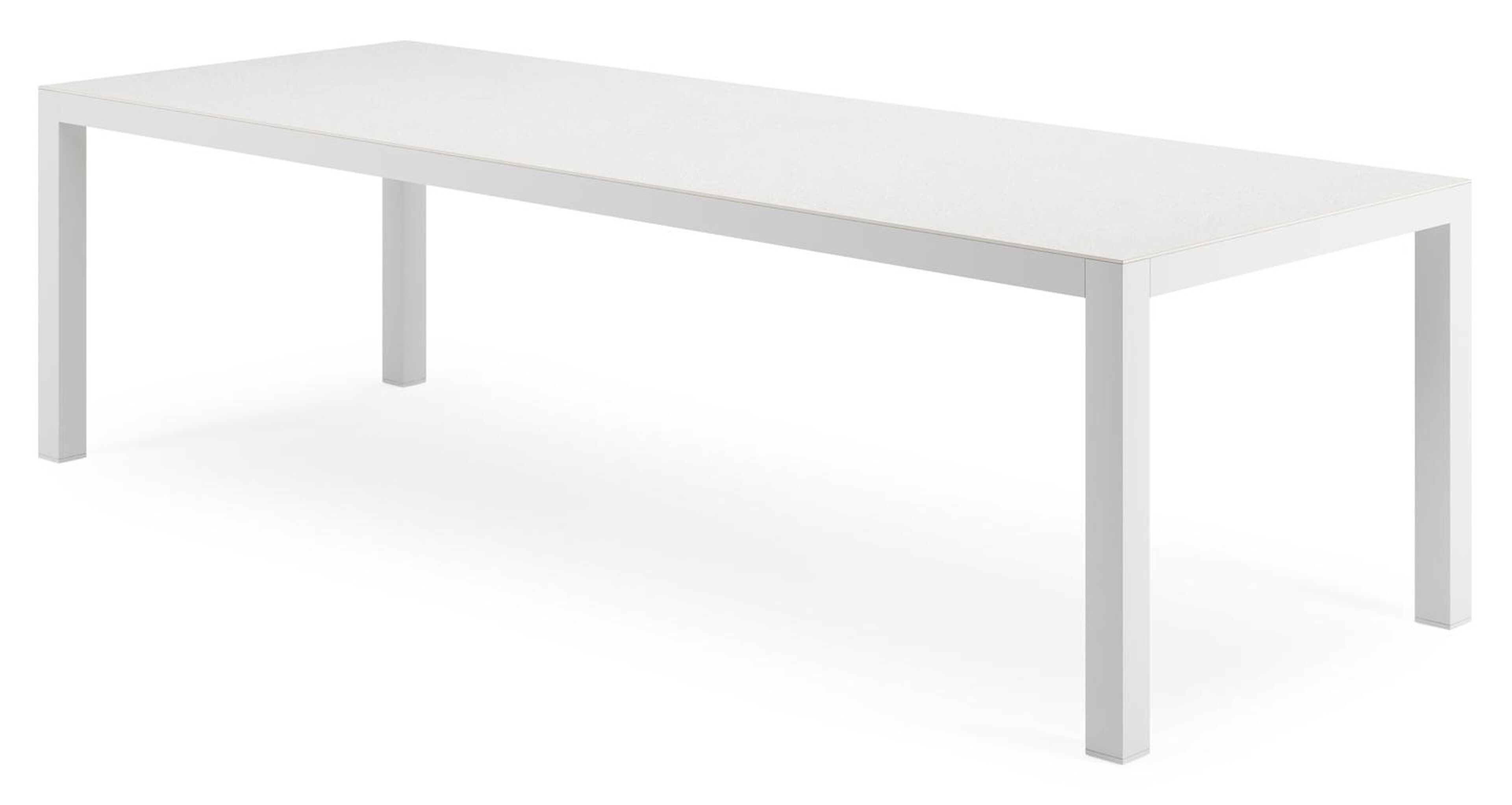 Varese tuintafel rechthoekig in wit aluminium en sintered stone Topo minerale - L 270 x B 100 x H 74 cm