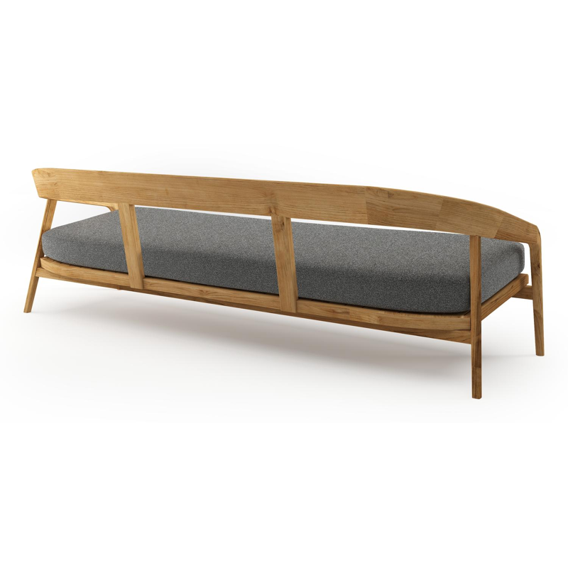 Lacrima loungebank in teak met catania black all weather Cosytica kussen