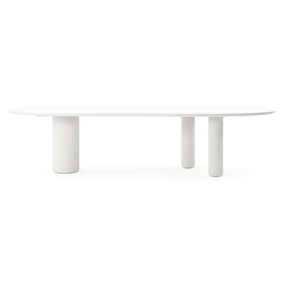 Amico tuintafel organisch in wit aluminium en volkeramiek Arctic White - L 320 x B 120 x H 73.5 cm