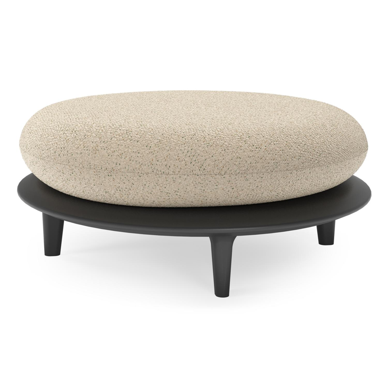 Pouf Bomero en aluminium noir et coussins en all weather cosytica bora forest