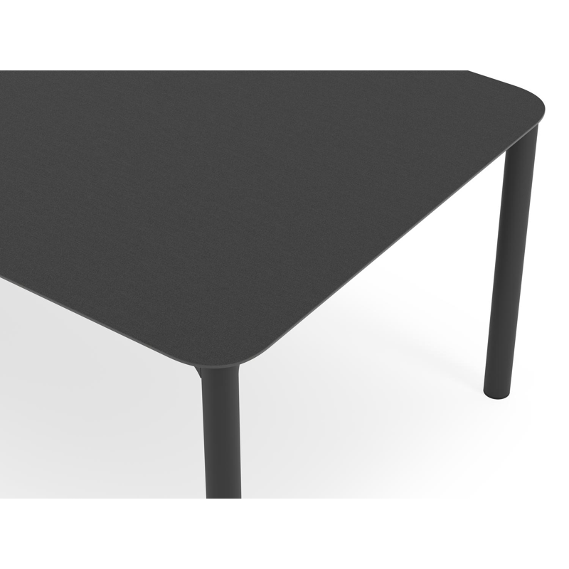 Lugano tuintafel rechthoekig afgerond in zwart aluminium en volkeramiek nero black - L 290 x B 110 x H 74 cm