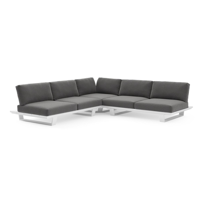 Pagino loungehoek in wit aluminium met savane tornado all weather sunbrella® luxe kussen