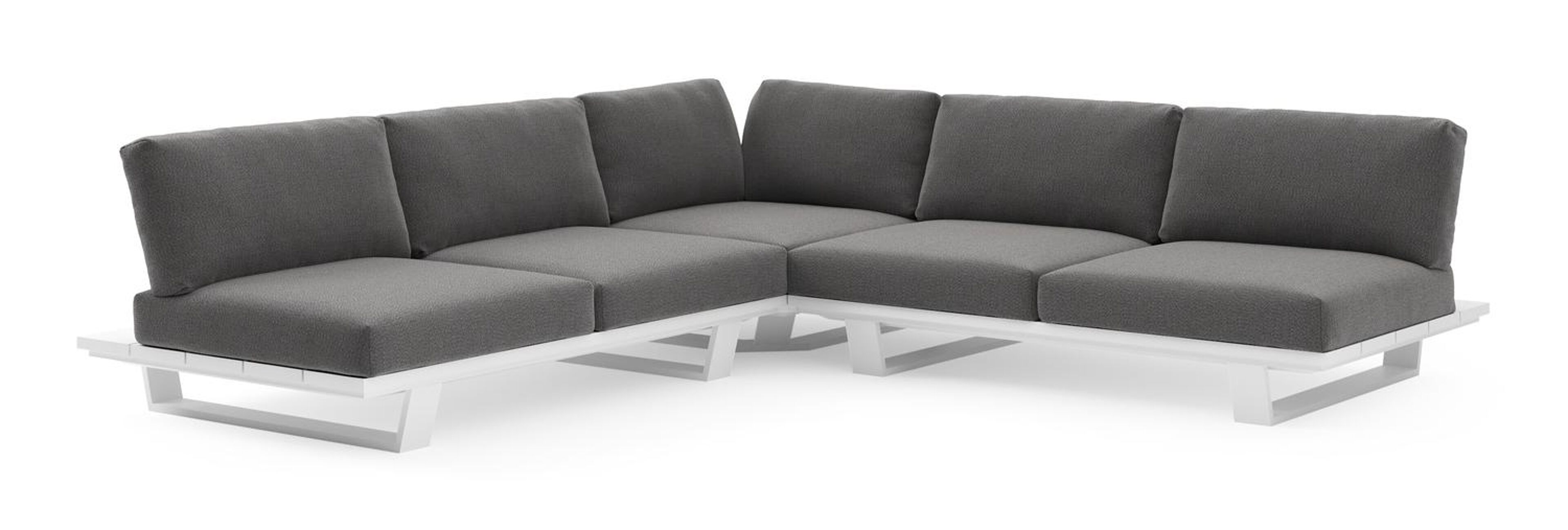 Pagino loungehoek in wit aluminium met savane tornado all weather sunbrella® luxe kussen