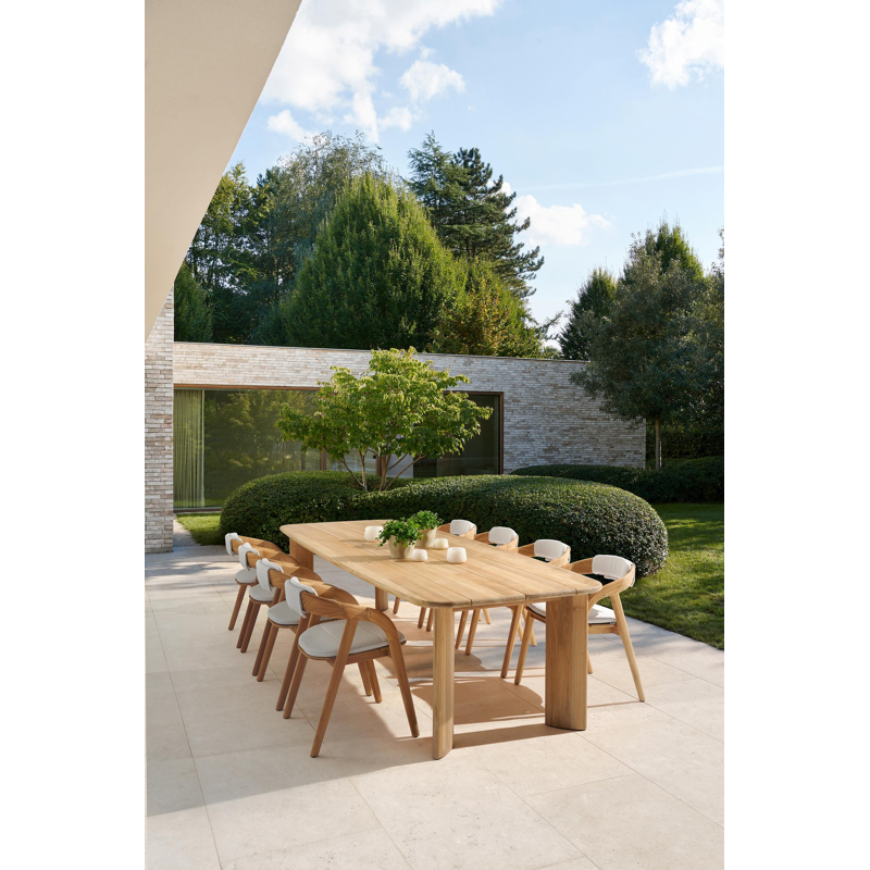 Gardo tuintafel bootvorm in teak - L 315 x B 115 x H 75 cm