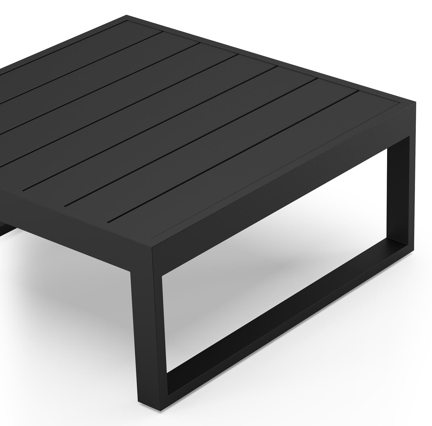 Table basse Caldela en aluminium noir - Lg. 70 x Lrg. 70 x Haut. 31 cm