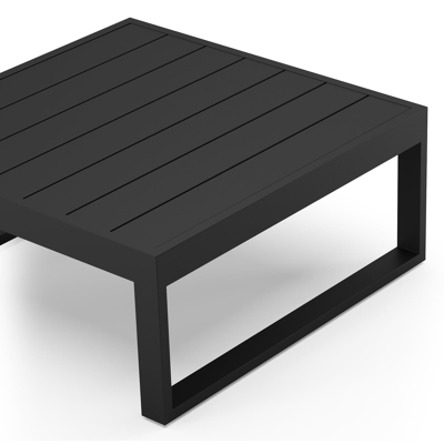 Table basse Caldela en aluminium noir - Lg. 70 x Lrg. 70 x Haut. 31 cm