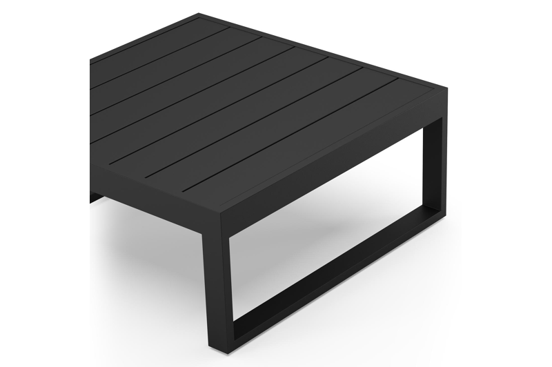Caldela loungetafel zwart aluminium - L 70 x B 70 x H 31 cm