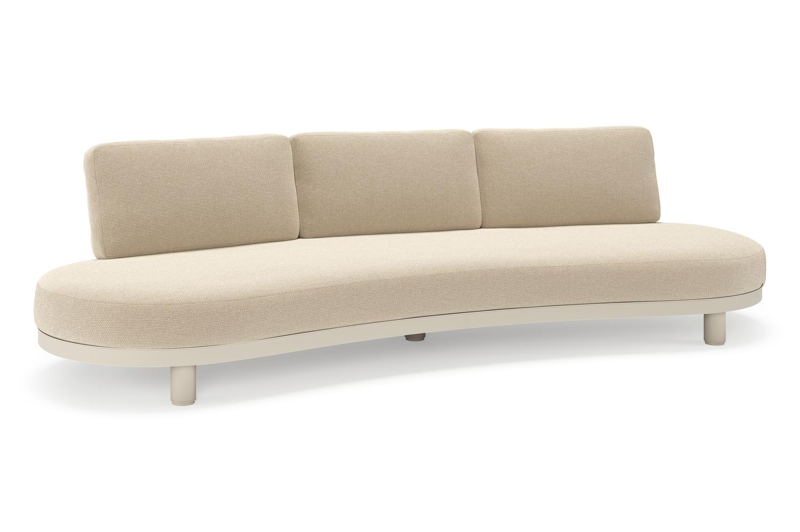 Canapé de jardin Donato en aluminium beige et coussins en all weather cosytica Althea Chalk