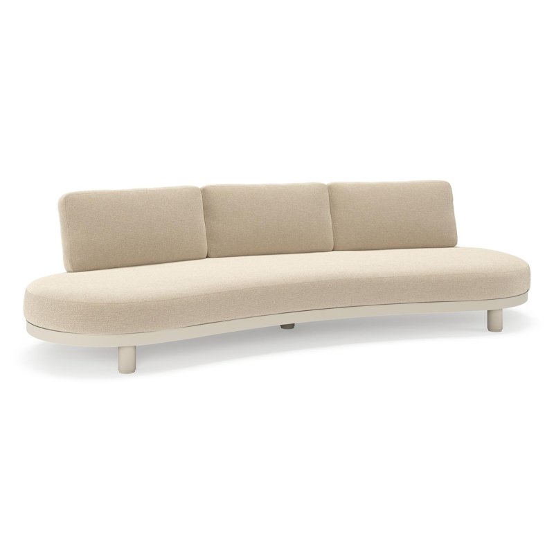 Donato loungebank in beige aluminium met all weather cosytica Althea Chalk kussen