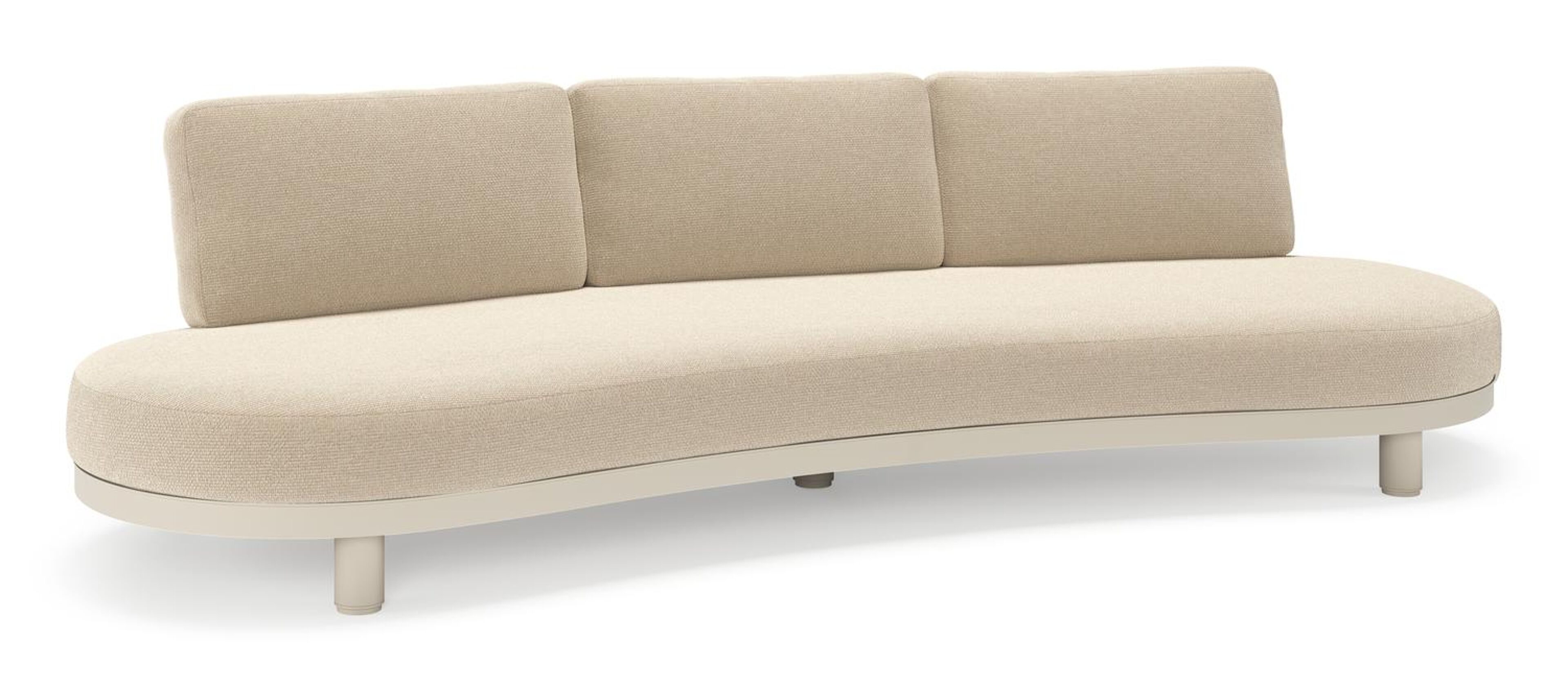 Donato loungebank in beige aluminium met all weather cosytica Althea Chalk kussen