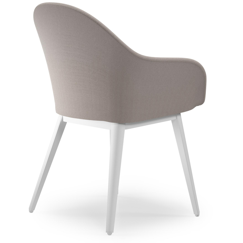 Cesano tuinstoel in wit aluminium en beige dubbele textilene